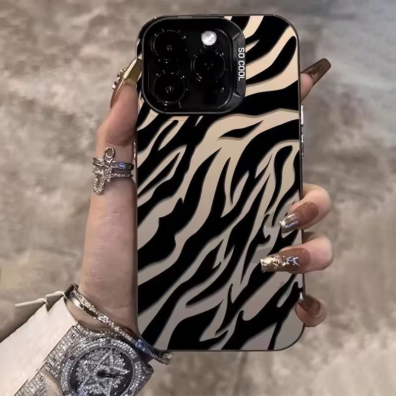 Apple Iphone 15 Pro Max - ゼブラ柄ブラックアドバンスドIMD耐衝撃カバー iPhone 18 17 16 15