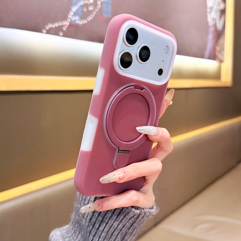 Magnetic Charging Stand - 高級感のあるカラフルなゼリーメタルリングスタンド付きMagsafe対応iPhone18 Pro Max 17 16 15