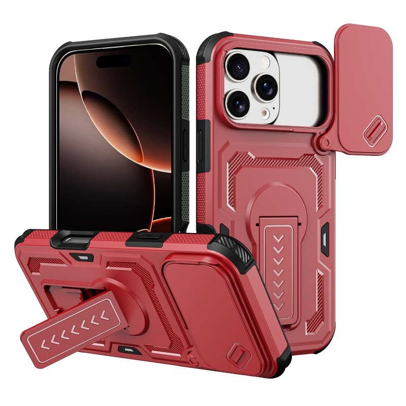 Magnetic Charging Stand - 高級カーボンファイバーテクスチャ滑り止め粒子付きMagsafeケース iPhone 18 Pro Max用 ワイヤレス充電対応