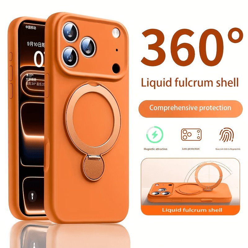360度回転マグネット式スタンド付き液体シリコン製iPhon - Magnetic Charging Stand のレビューと価格