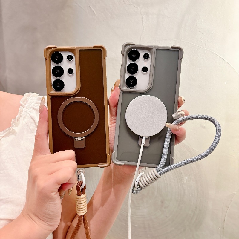 マグセーフ対応高級マッチングリストストラップ付きスマホケース - Magnetic Charging Stand のレビューと価格