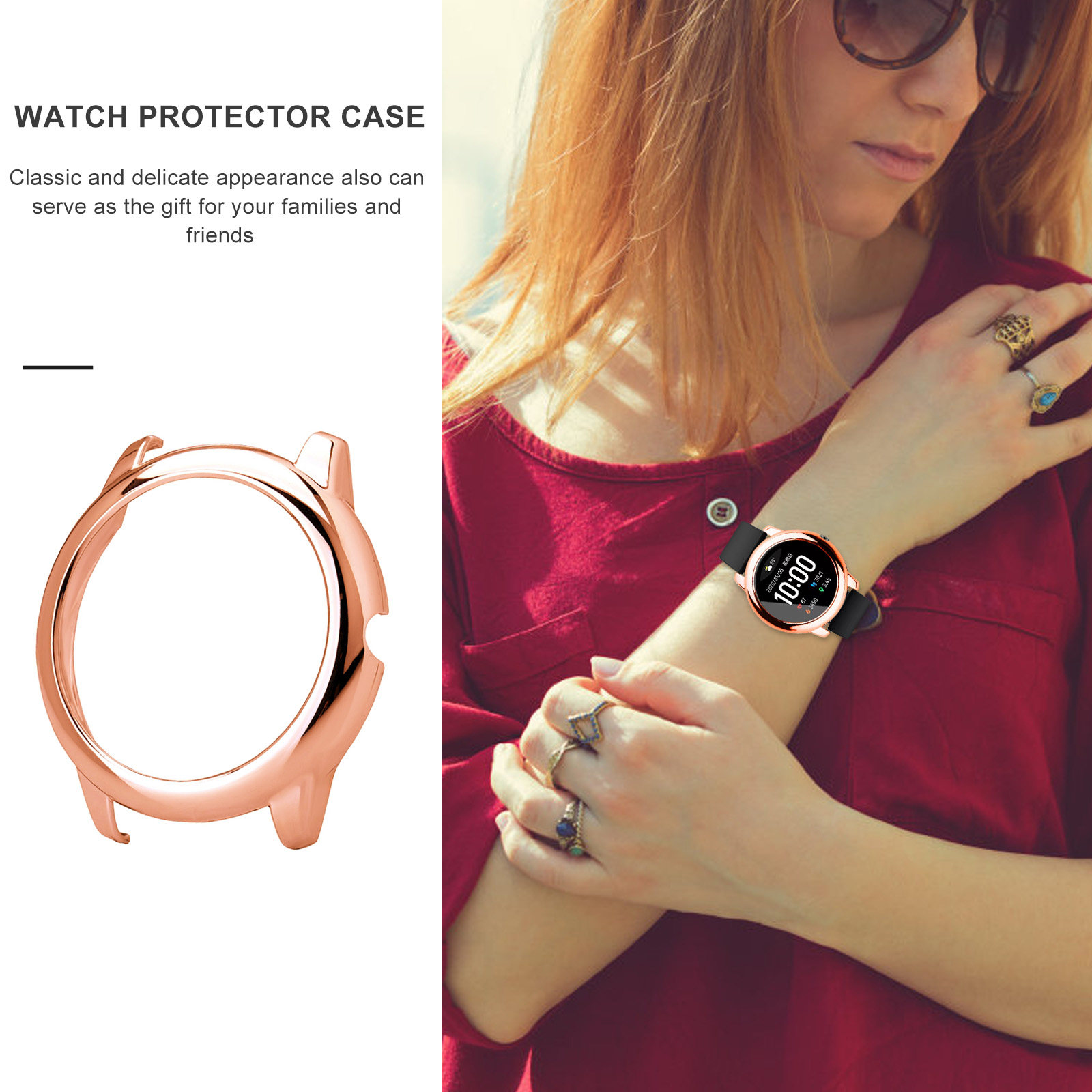 1個入りメタルカラー保護ケース時計フレームカバー、傷防止、H - Smart Watch Accessories のレビューと価格