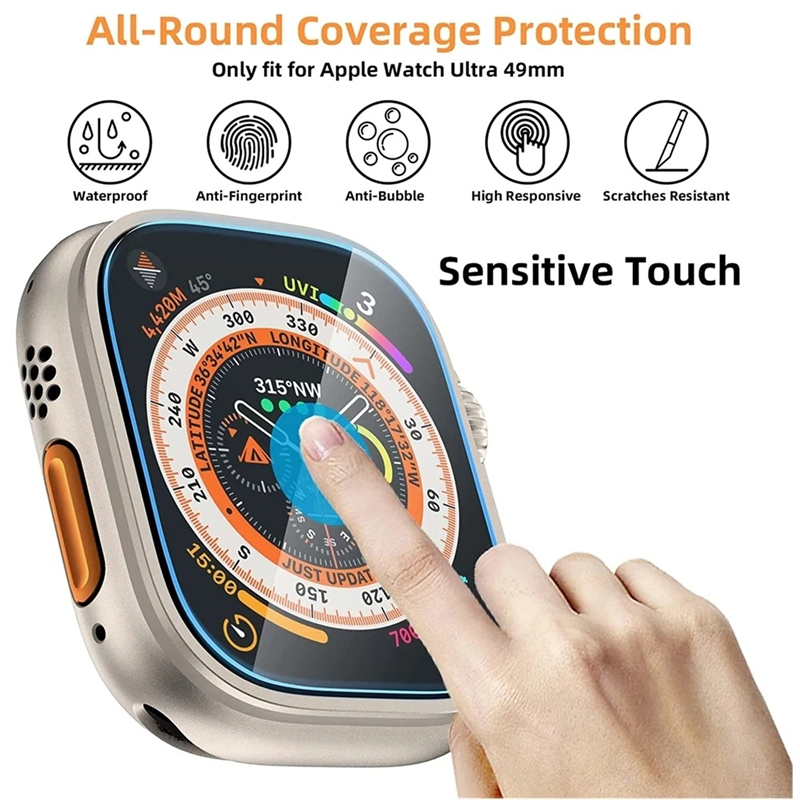 強化ガラス Apple Watch Ultra 1 2 3  - Watch Face Protector のレビューと価格